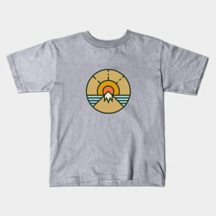 Mountain Sunset Sea Kids T-Shirt